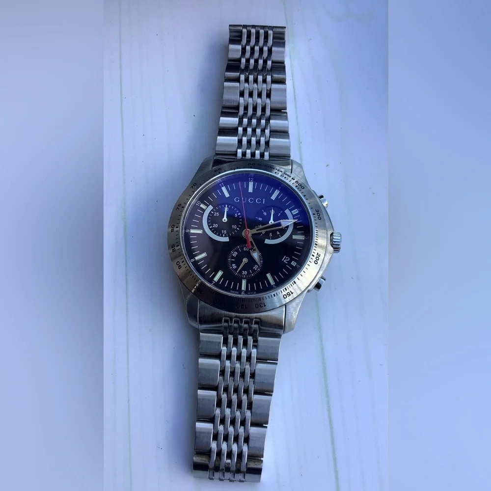 Mens Gucci Silver Stainless Steel Watch 🌟BEAUTIFUL ❤️‍🔥